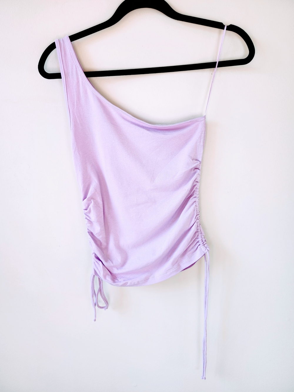Ambiance Lavender One-Shoulder Ruched Tank